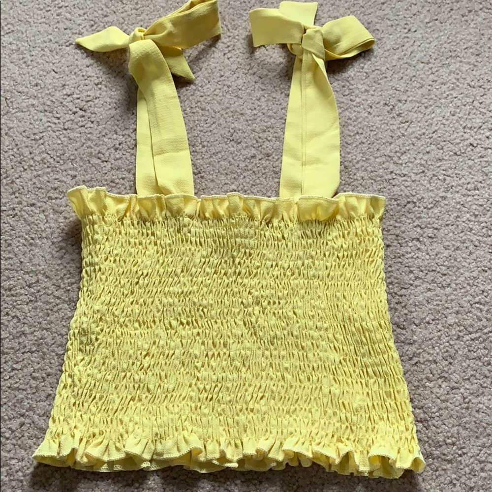 Scrunched yellow tank top